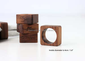 Servilleteros de boda de madera modernos, estilo clásico ecológico para decoraciones de mesa de comedor para fiestas y eventos - Product Image 5