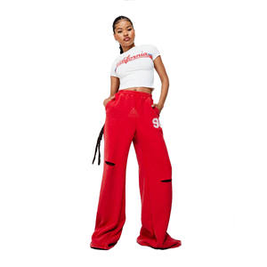 Pantalones Deportivos para Mujer, Estilo Moderno, Corte Acampanado, 100% Algodón, Lavado Ácido, con Estampado - Product Image 1