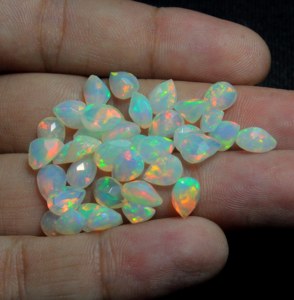 Opale naturelle d'Éthiopie Welo, taille poire, facettée, pierre précieuse en vrac pour la fabrication de bijoux, taille calibrée - Product Image 5