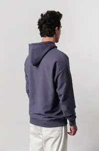 Sweat à capuche brodé original pour homme, bleu foncé, coupe classique, en molleton 100 % coton, idéal pour l'automne - Product Image 5