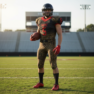 New Custom Design 100% Polyester Sublimation Team Name & Number Player Game Practice American Football Uniforms For Men's - Product Image 3