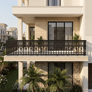 Panneau de balustrade en fonte victorienne, orné, pour escalier, monté au mur, résistant à la rouille, pour balcon/porche extérieur - Product Image 2