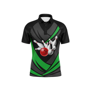 เสื้อโปโลพรีเมียมสำหรับโบว์ลิ่ง เสื้อทีมสั่งทำพิเศษ แขนสั้น ระบายอากาศได้ดี ผลิตจากโพลีเอสเตอร์ เสื้อกีฬา คอปกพับได้ ชุดทีมกีฬา - Product Image 2