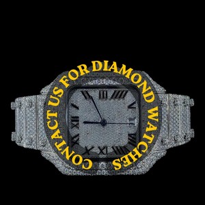 Reloj de Lujo para Hombre con Esfera Cuadrada con Números Romanos, Movimiento Automático, Diamantes VVS, Moissanita, Aleación de Acero Inoxidable y Correa de Acero Inoxidable, Gran Venta - Product Image 1