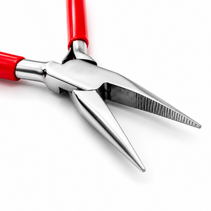 Pince à bec effilé professionnelle en acier inoxydable, outils de fabrication de bijoux, poignée confortable rouge, pour la création de boucles de fil et la perlage - Product Image 2
