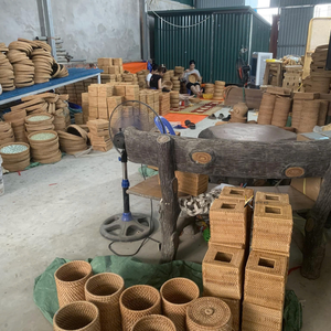 Lot de 3 plateaux en rotin laqué tressé avec incrustations de nacre, base en bois, style bohème, sans BPA, vaisselle à un seul niveau - Product Image 4