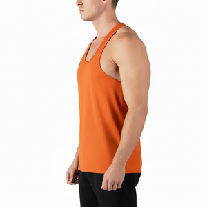 Mens Stretch Gym <b>Singlet</b> Sleeveless Tank Top Flexible Fitness Vest Breathable Workout Shirt Training <b>Running</b> Bodybuilding Sports - Product Image 2