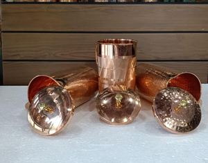 Ensemble de carafes en cuivre artisanal avec verres – Fournisseur d'exportation premium Inde - Product Image 2