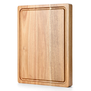 Planche à découper en bois d'acacia épaisse, réversible, multi-usages, grande taille, avec rainure pour les jus - Product Image 2