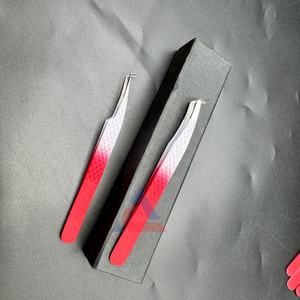 Pince à épiler professionnelle pour extension de cils pince à épiler classique à poignée en diamant revêtement en poudre blanc rouge botte en acier inoxydable durable - Product Image 3