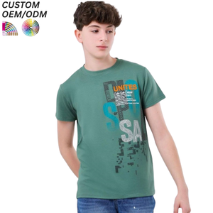 T-shirts d'été personnalisés unisexes pour enfants, garçons, manches courtes, 100% coton, imprimés ODM, écologiques - Product Image 3