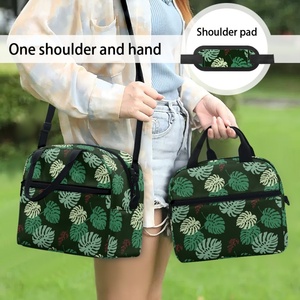 Bolsa de Almuerzo para Mujer con Estampado de Hoja de Monstera Hawaiana, Impresión Bajo Demanda, Dropship, Bolsa Versátil para Comida, Amplia y Duradera, Bolsa de Picnic para Niños - Product Image 4