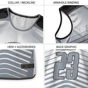 Camiseta Deportiva sin Mangas de Malla de Poliéster Transpirable con Impresión Personalizada para Hombres y Equipos Juveniles, Venta al Por Mayor de Ropa Deportiva OEM para Lacrosse - Product Image 4