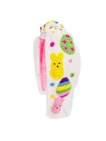NOVA STAR CRAFT Bandeau en tissu élégant et tendance avec perles de rocaille, motif Lapin de Pâques, pour filles, couleur personnalisée, logo personnalisé, décorations pour cheveux, œuf personnalisé