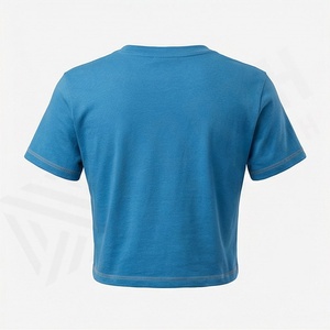 ชุดเสื้อครอปท็อปแฟชั่น unisex ผ้าฝ้ายนุ่ม คอกลม แขนครึ่ง ระบายอากาศ แห้งเร็ว สีสันปรับแต่งได้ เสื้อยืดพรีเมียมสำหรับฤดูร้อน - Product Image 2