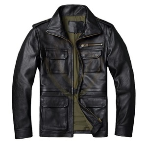 Fashion Outerwear Factory Price Men's High Street Genuine <b>Leather</b> <b>Jackets</b> Custom Logo Durable <b>Real</b> <b>Leather</b> <b>Jackets</b> - Product Image 4