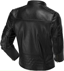 Vintage Coated <b>Leather</b> <b>Jacket</b> <b>Men</b> 100% Genuine Cowhide <b>Leather</b> Regular Length-Fashion Casual Style Hooded Varsity <b>Jacket</b> - Product Image 4