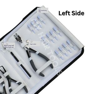 Kit d'outils tout-en-un pour extensions capillaires avec pince à bandes adhésives, sertisseur microlink, outil de retrait de perles, coupe-keratine, pinces de sectionnement et crochet à boucle - Product Image 4