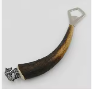 Elegante abridor de tapas con mango de cuerno de búfalo para el hogar o bar, abridor de botellas artesanal clásico de cuerno, diseño resistente. - Product Image 1