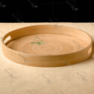 Ensemble d'assiettes de service élégantes en bambou écologiques directement du Vietnam pour la décoration de table de maison et de restaurant - Product Image 2