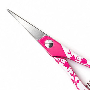 CISEAUX DE COIFFURE SHEARS BEAUTY, rose, à fleurs, en acier inoxydable, lame tranchante, pour droitiers, pliables, sécurité, manche court, pour la coiffure - Product Image 4