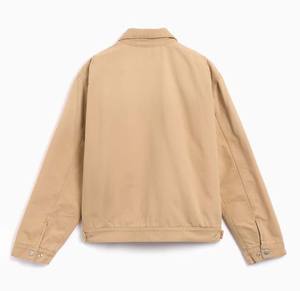 Blouson en jean épais pour homme, haute qualité, personnalisé, grande taille, style workwear vintage, col zippé, respirant, coupe-vent, brodé - Product Image 2