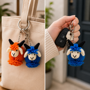 Handmade <b>Wool</b> Felt Sheep Keychain Cute Animal Bag Charm Decoration - Product Image 1