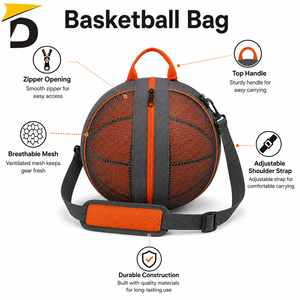 Practical Basketball Mesh <b>Bag</b> Featuring Durable <b>Net</b> Material And Flexible Storage Space For Carrying Basketballs & Training Gear - Product Image 6