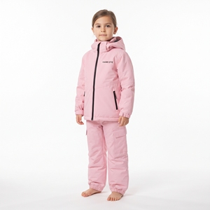 Ensemble veste et pantalon de ski imperméable rose pour filles HAWK EYE, vêtements de neige synthétiques isolés à capuche pour enfants - Product Image 6