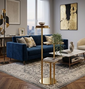 Luxury Gold Side <b>Table</b> with Multi Tier <b>Storage</b> Modern Metal <b>End</b> <b>Table</b> for Living Room Bedroom - Product Image 1