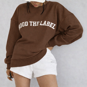Ensemble décontracté deux pièces pour femme en tricot, sweat-shirt à col rond et short au-dessus du genou, en spandex et polyester - Product Image 4