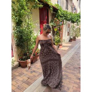 High Quality Eco-Friendly Breathable Anti-static Strapless Dropped Waist <b>Floor</b>-<b>Length</b> A-Line Party V-neck Cotton Solid Backless - Product Image 2