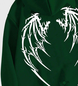 Sudadera con Capucha Extra Grande para Hombre, Estilo Hip Hop, con Logotipo Personalizado Serigrafiado en la Parte Delantera, 350 g/m², de Poliéster/Algodón Ecológico, para Invierno - Product Image 4