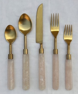 Premium Quality <b>Flatware</b> <b>set</b> of 5 Pcs With Resin Handle Stainless Steel Spoon & Fork Dinnerware Kitchenware <b>Set</b> At Best Price - Product Image 4