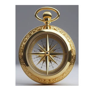 <b>Antique</b> Brass Nautical <b>Compass</b> with Leather Case Handmade Vintage Navigation Instrument Gift for Travelers and Collectors - Product Image 5