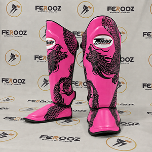 Espinilleras personalizadas para hombre, color azul con diseño de dragón, totalmente impresas, para entrenamiento profesional y sparring, para adultos. - Product Image 3