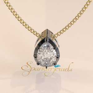 Georgian Style Cut Set Octagon Cut Moissanite Pendant Necklace 14K Gold IGI Certified Luxury <b>Rope</b> <b>Chain</b> - Product Image 3