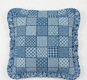 Housses de coussin vintage en coton indien imprimé au bloc, à volants, faites à la main, style bohème, 16x16, 18x18, 20x20 - Product Image 5