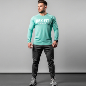 T-shirt à manches longues pour homme, col rond, extensible, en coton doux, basique, uni, en coton et fibre de bambou, design OEM et Si - Product Image 1