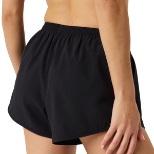 Custom <b>Women's</b> Black Memory Nylon <b>Shorts</b> Elastic Waist Slash Pockets Curved Hem Loose Fit Casual Summer <b>Shorts</b> Wholesale Apparel - Product Image 4