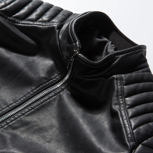 Custom <b>Men's</b> <b>Leather</b> <b>Jacket</b> Embroidered Windproof Streetwear Wholesale Supplier - Product Image 5