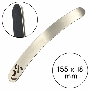 Limes à ongles rondes en forme de lune en acier inoxydable 155*18 mm, limes à ongles en acrylique pour manucure, limes à ongles en acrylique avec papier abrasif amovible - Product Image 4