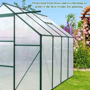 6x8 Hybrid Polycarbonate Green Garden Greenhouse Versatile & Durable Greenhouse for Outdoor Living Space - Product Image 6
