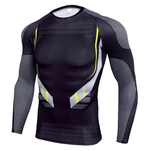 <b>Men's</b> Full Sleeve Rash Guard Fitness <b>Compression</b> <b>Shirt</b> Four Way Stretch Athletic Wear OEM ODM Wholesale Supplier - Product Image 3
