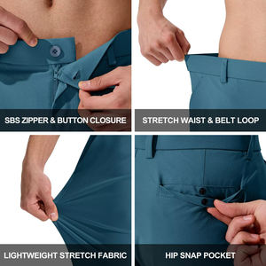 Pantalon de golf pour homme taille haute avec plusieurs poches, séchage rapide, décontracté, taille élastique avec cordon de serrage, idéal pour les voyages ou le travail - Product Image 5
