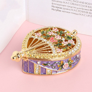 Jaune violet bleu rose métal artisanat émail boîte à bijoux lumière luxe maison créative Papa cadeaux bijoux emballage boîte - Product Image 3