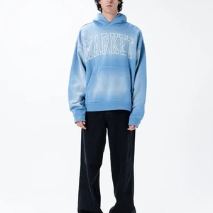 Sudadera con Capucha Oversize para Hombre, Tendencia 2026, Azul Claro, con Estampado Moderno, Algodón French Terry, Corte Regular, para Otoño - Product Image 1