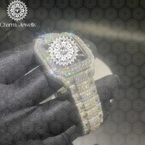 Reloj de Lujo para Hombre, Caja Cuadrada de 40 mm, Movimiento Mecánico Analógico, Correa de Acero Inoxidable con Incrustaciones de Diamantes, Esfera de Cristal Luminoso, Automático - Product Image 2