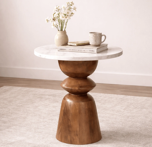 Mesa de centro redonda de lujo con superficie de mármol y base de malla de alambre dorado retorcido, disponible a precios de mayorista. - Product Image 3