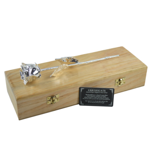 Wedding Design Silver Plated Real Rose Modern Style With Luxury Wood <b>Boxes</b> Packing Design Best for Valentine <b>Gift</b> Natural Rose - Product Image 2